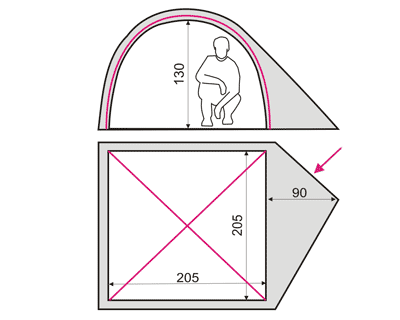 Схематический чертеж палатки Alfa 3